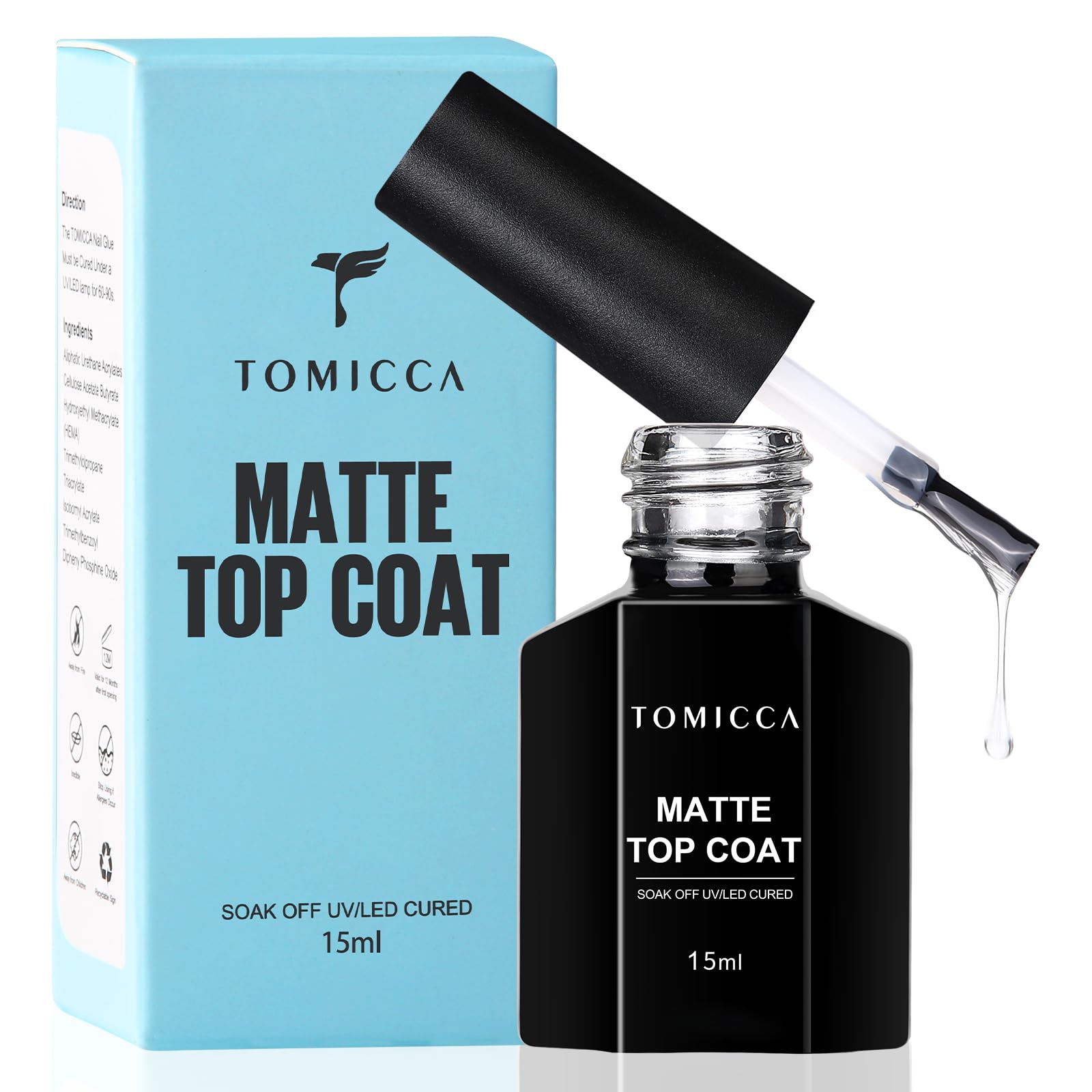 Amazon | TOMICCAトップコートジェルネイル マットトップコート15ml 1